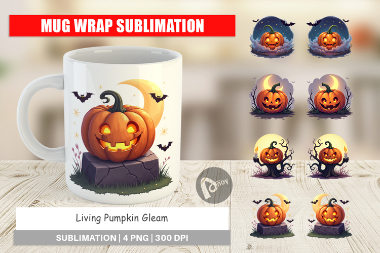 Mug Wrap Halloween Pumpkin Gleam