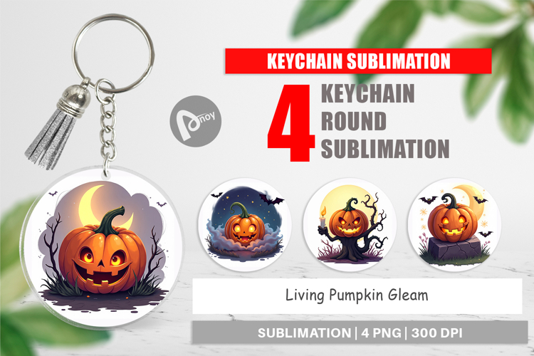 Keychain Halloween Pumpkin Gleam