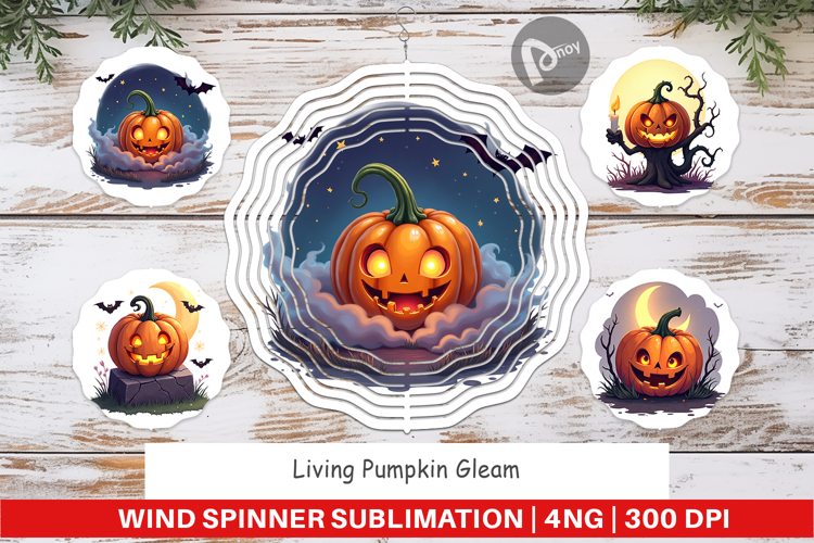 Wind Spinner Halloween Pumpkin Gleam