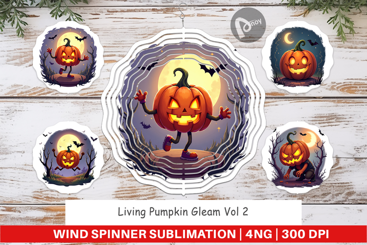 Wind Spinner Halloween Pumpkin Gleam