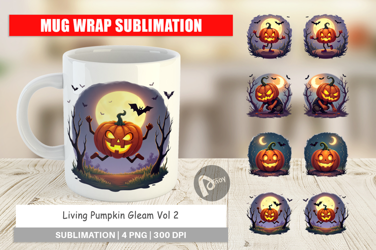 Mug Wrap Halloween Pumpkin Gleam