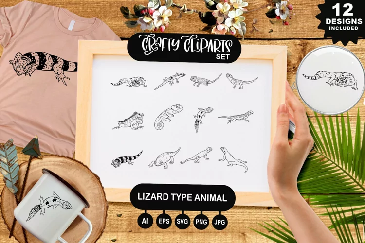 Lizard Type Animal Clipart Set