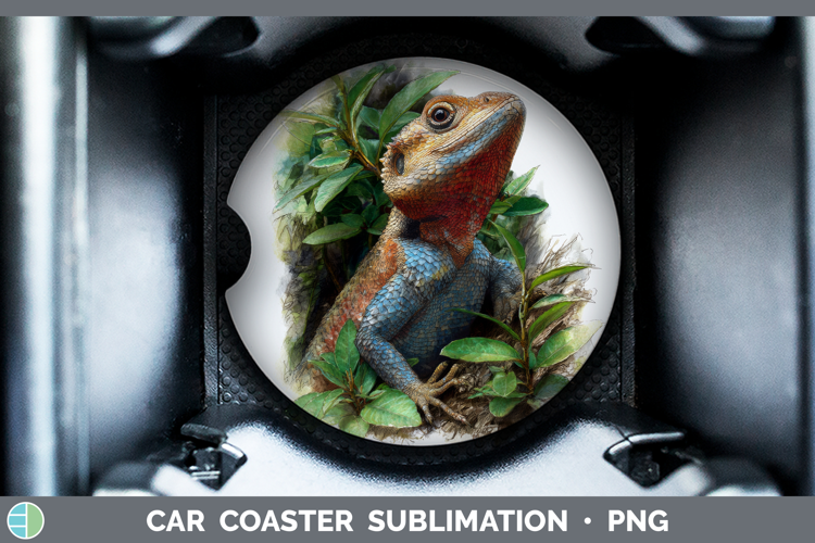 Agama Lizards Car Coaster Sublimation Design