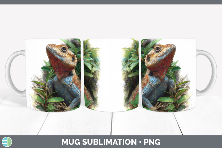 Agama Lizards Mug Wrap Sublimation Design