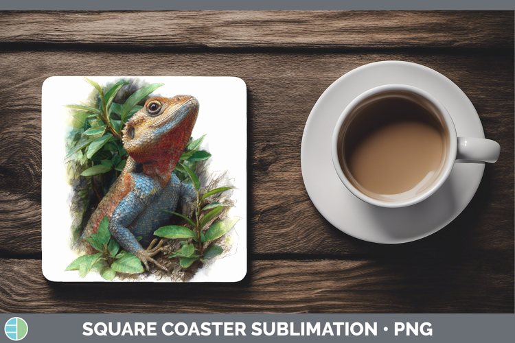Agama Lizards Square Coaster Sublimation Design