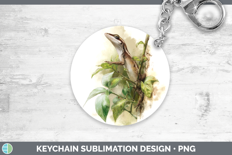 Anole Lizards Keychain Sublimation Design