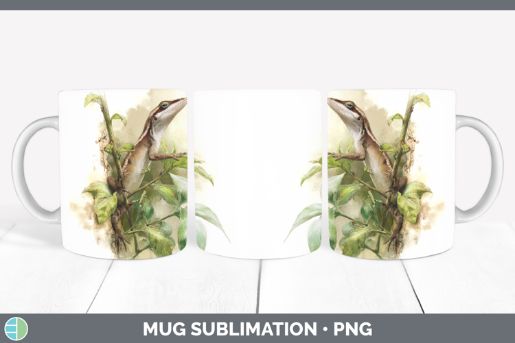Anole Lizards Mug Wrap Sublimation Design