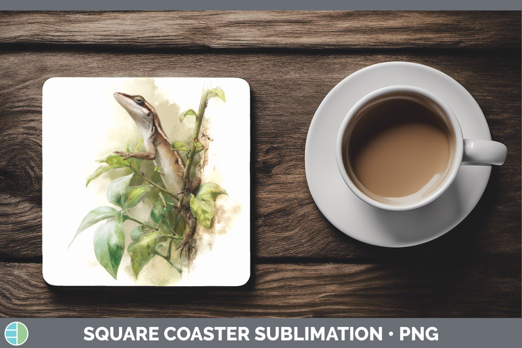 Anole Lizards Square Coaster Sublimation Design