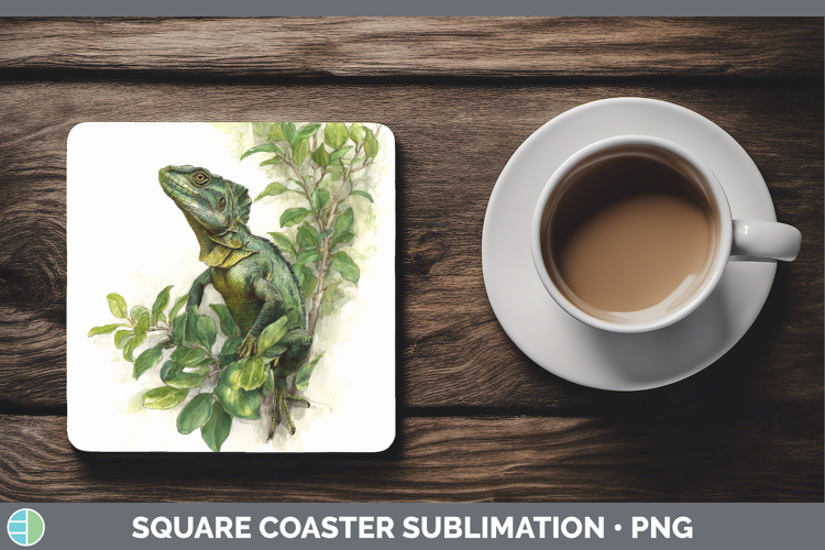 Basilisk Lizards Square Coaster Sublimation Design