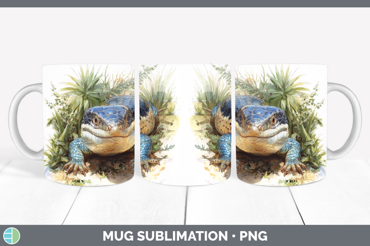 Blue Tongue Skink Lizards Mug Wrap Sublimation Design
