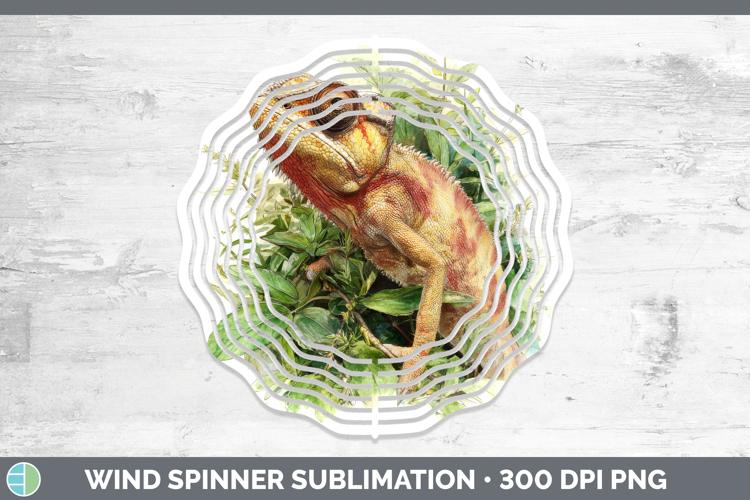 Chameleon Lizards Wind Spinner Sublimation Design