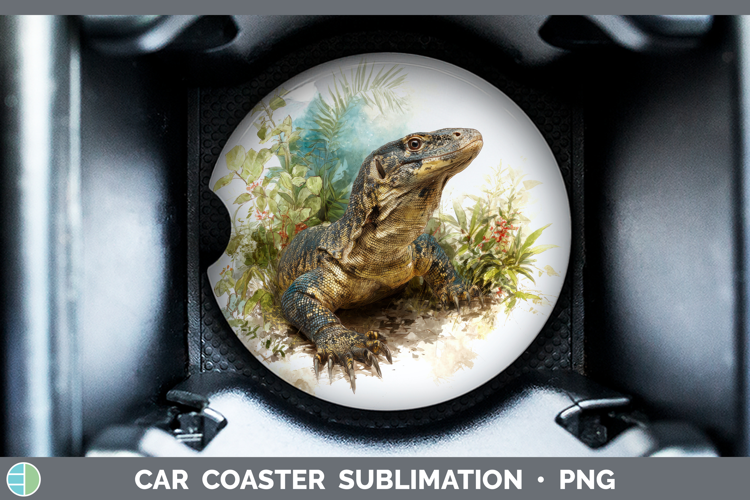 Crocodile Monitor Lizards Car Coaster Sublimation Design