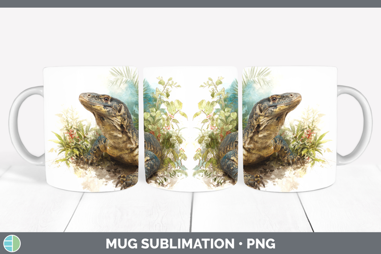 Crocodile Monitor Lizards Mug Wrap Sublimation Design