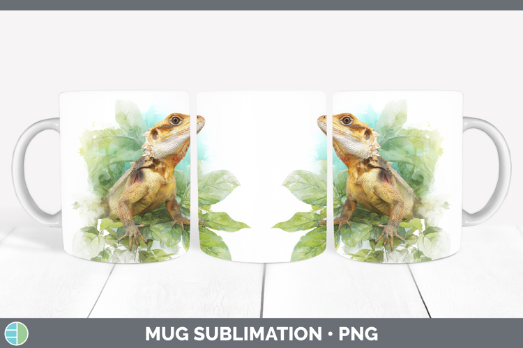 Frilled Lizards Mug Wrap Sublimation Design