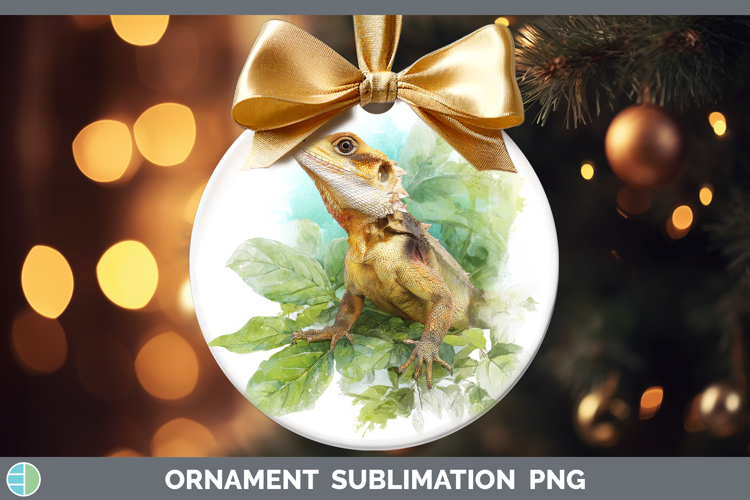 Frilled Lizards Ornament Sublimation Design