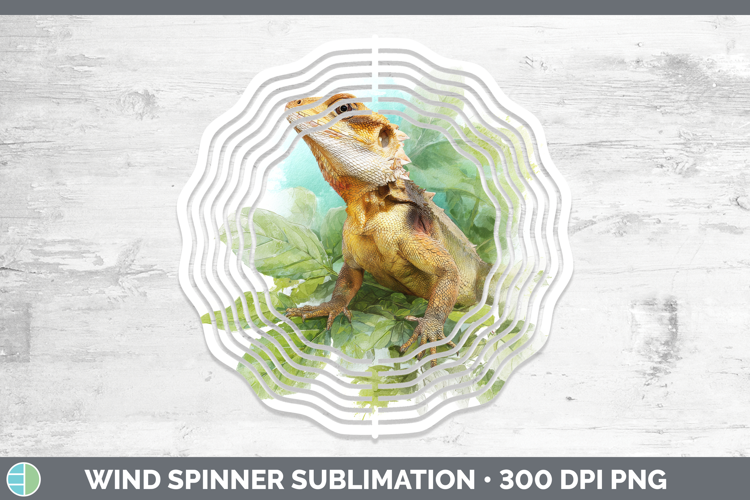 Frilled Lizards Wind Spinner Sublimation Design