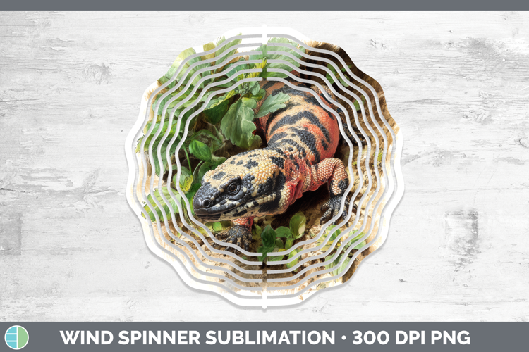 Gila Monster Lizards Wind Spinner Sublimation Design