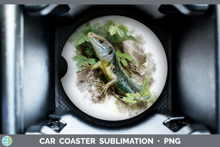 Glass Lizards Car Coaster Sublimation Design