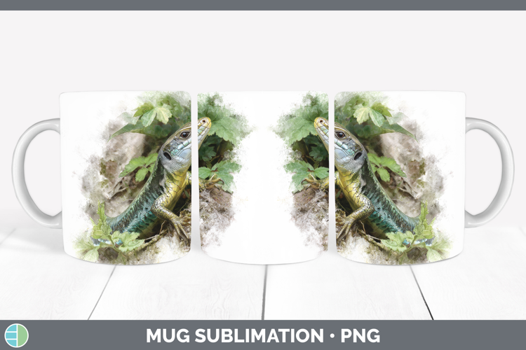 Glass Lizards Mug Wrap Sublimation Design