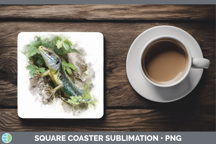 Glass Lizards Square Coaster Sublimation Design