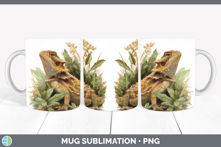 Horned Lizards Mug Wrap Sublimation Design