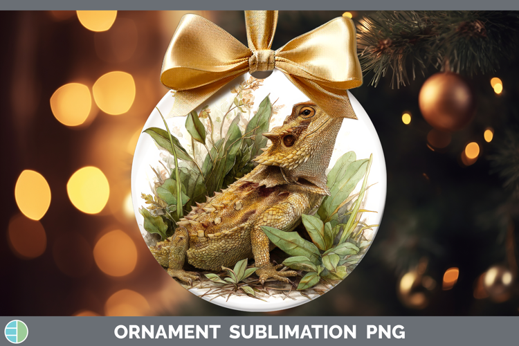 Horned Lizards Ornament Sublimation Design
