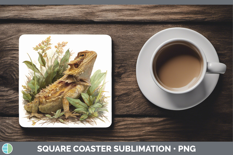 Horned Lizards Square Coaster Sublimation Design