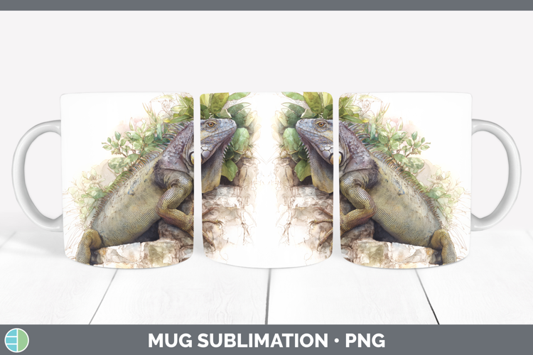 Iguana Lizards Mug Wrap Sublimation Design