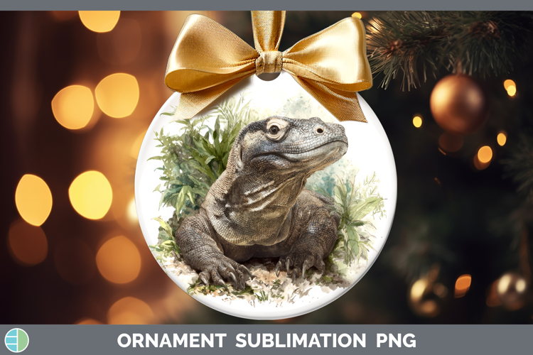 Komodo Dragon Lizards Ornament Sublimation Design