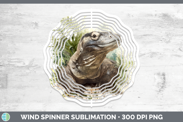 Komodo Dragon Lizards Wind Spinner Sublimation Design