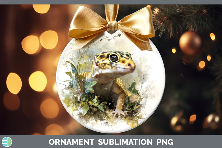 Leopard Gecko Lizards Ornament Sublimation Design
