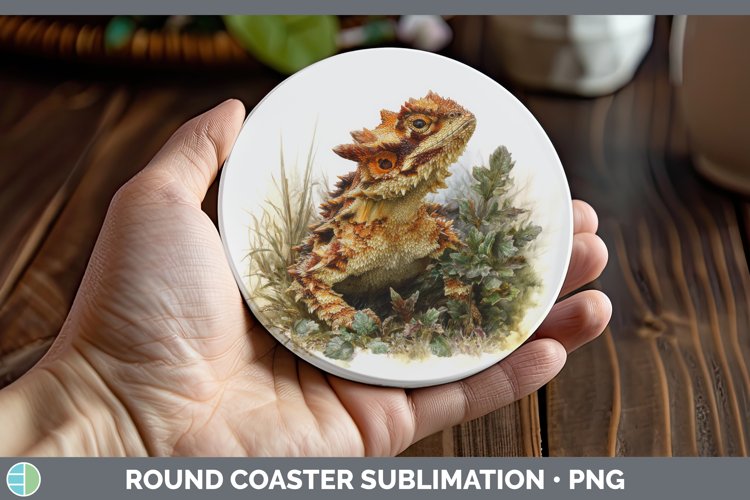 Moloch Thorny Devil Lizards Round Coaster Sublimation Design