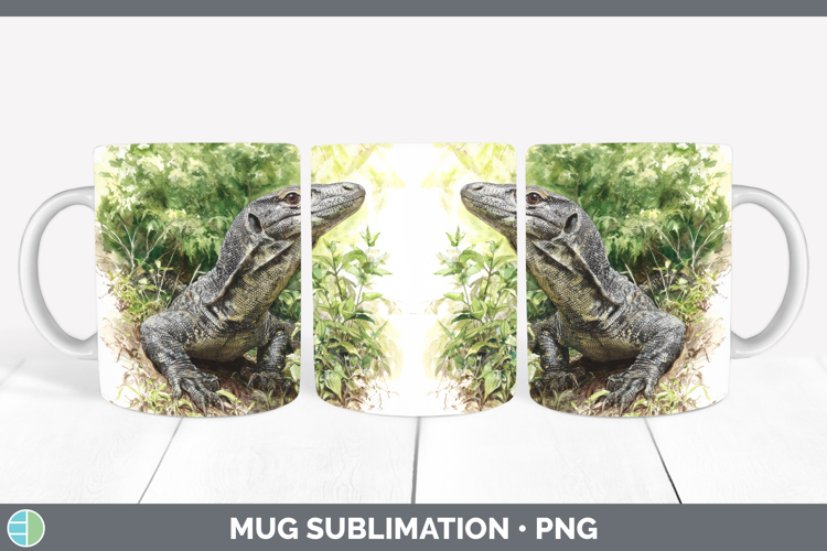 Monitor Lizards Mug Wrap Sublimation Design