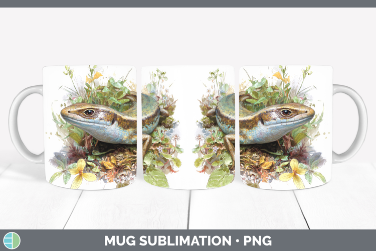 Skink Lizards Mug Wrap Sublimation Design