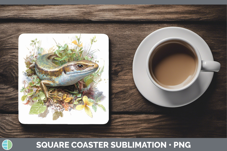 Skink Lizards Square Coaster Sublimation Design