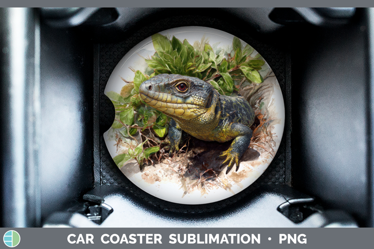Tegus Lizards Car Coaster Sublimation Design