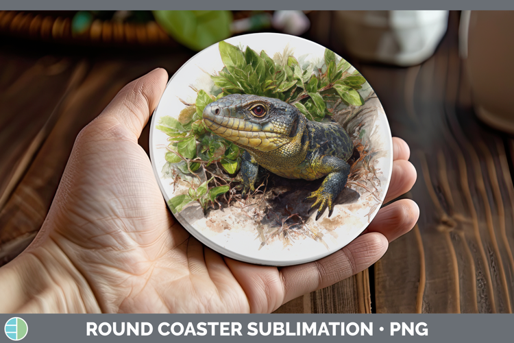 Tegus Lizards Round Coaster Sublimation Design