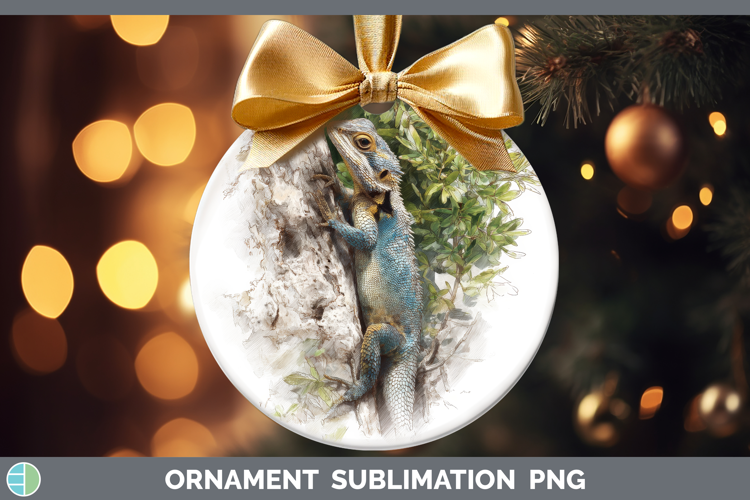 Tree Agama Lizards Ornament Sublimation Design