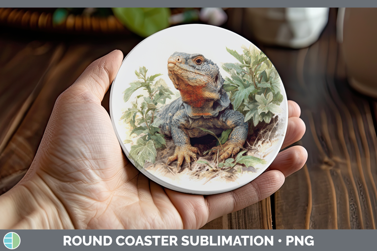 Uromastyx Lizards Round Coaster Sublimation Design