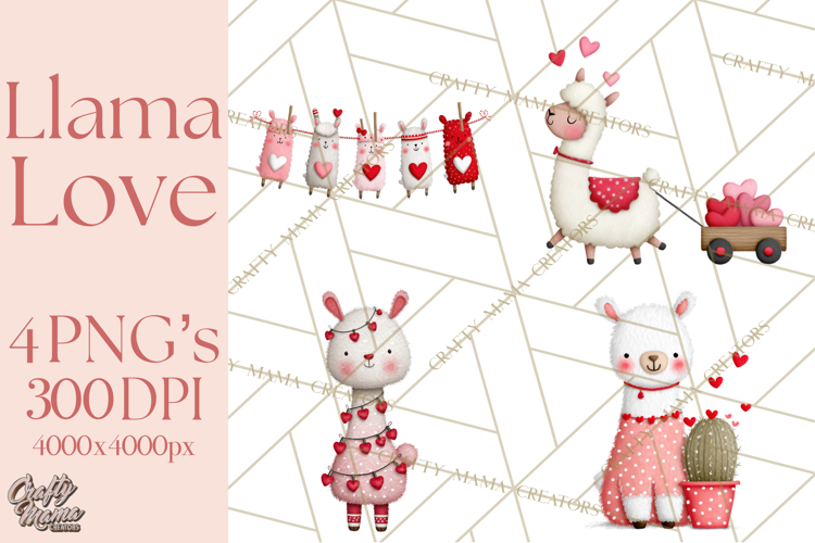 Llama Valentine PNG, Alpaca Love Art, Heart Shack Clipart