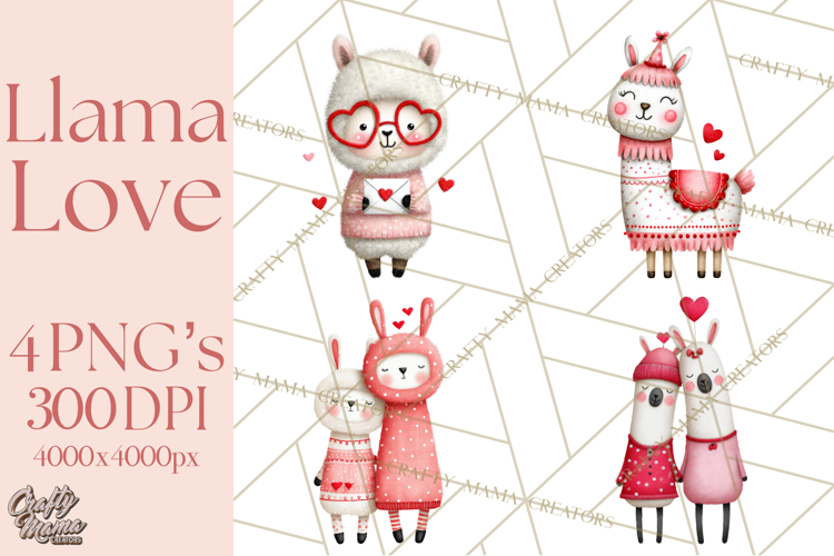 Llama Valentine PNG, Alpaca Love Art, Heart Shack Clipart