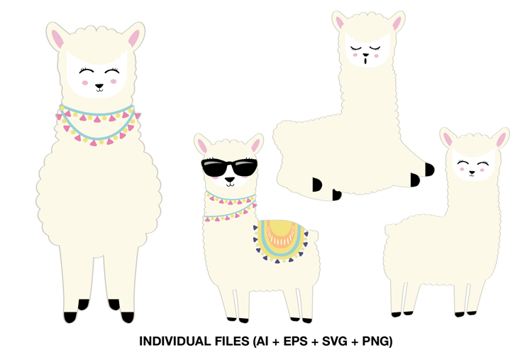 Cute Llama Clipart for Party Printables