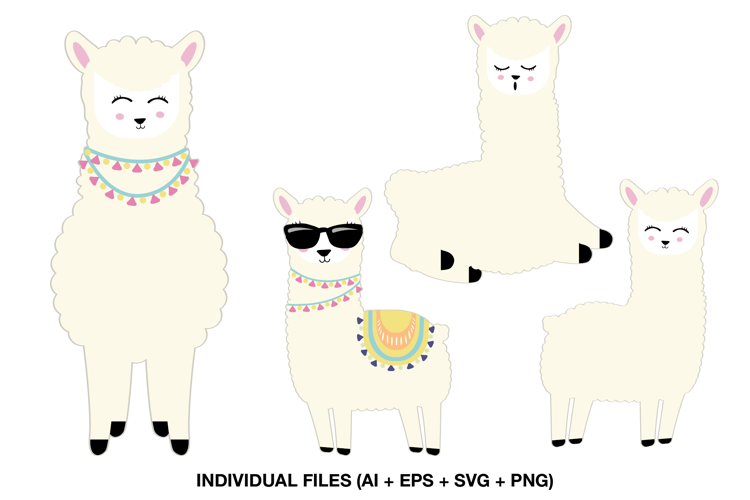 Cute Llama Clipart for Party Printables