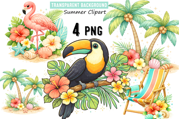 Summer Tropical Elements ,Summer Clipart,Summer png