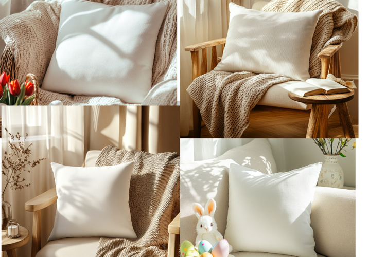 Pillow Mocku |Spring Pillow Mockup | Floral Cushion Mockup