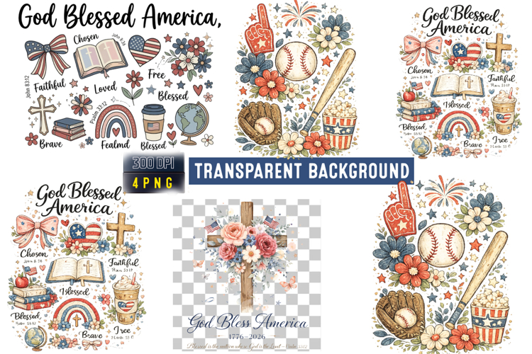 God Blessed America Patriotic Sublimation Shirt Design