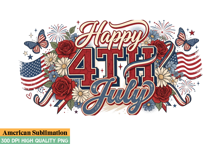 Happy 4th of July Sublimation Design,4th of July PNG