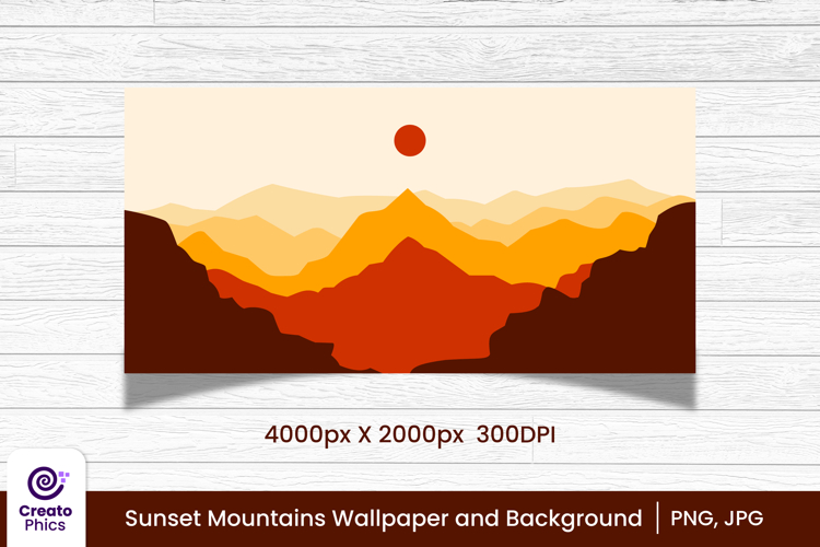 sunset mountains background nature wallpaper design