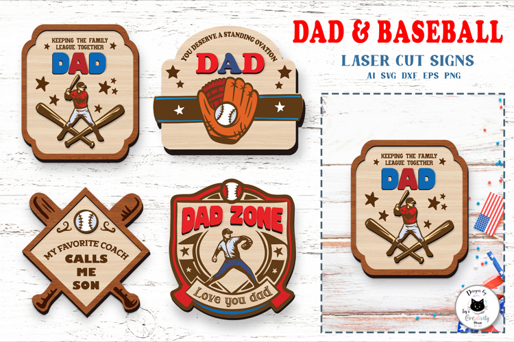 Baseball Dad Sign Laser Cut | Fathers Day SVG Designs