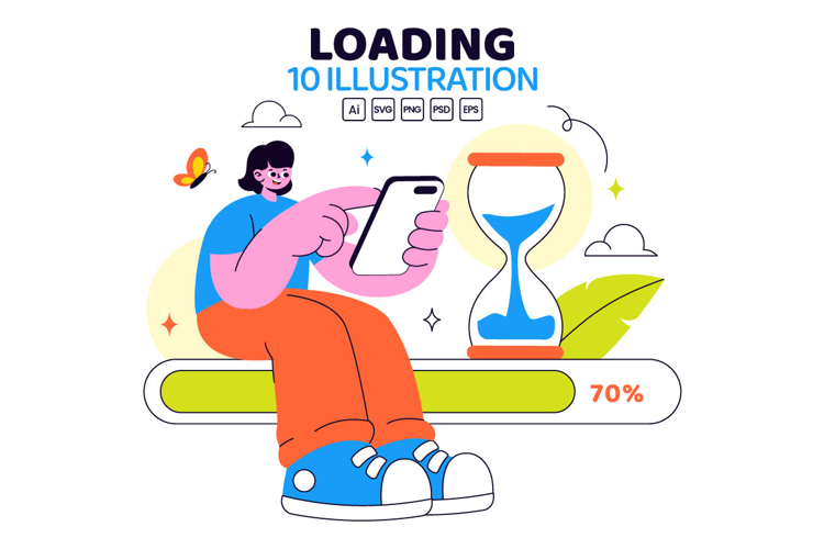 10 Loading Vector Illustration example image 1